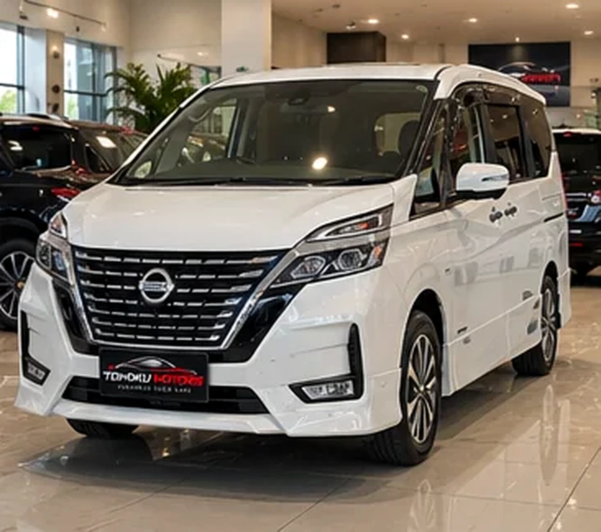Japanese automotive showroom with a varied vehicle selection